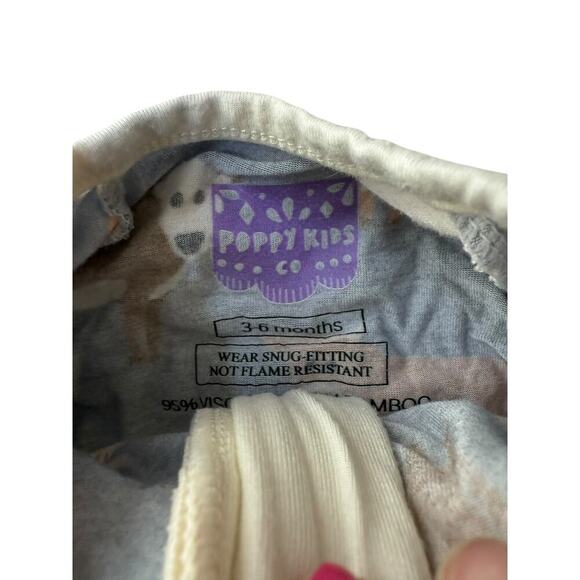 Poppy Kids Blue Printed Texan Premium Full Zip Romper Size 3-6 M - Picture 3 of 3